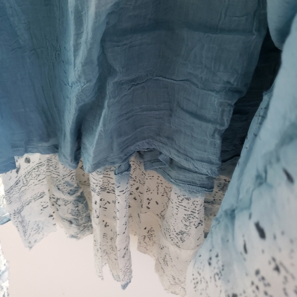 NWT Metrowear Gauzy Maxi Skirt, Lined, Teal & White, Sz.S, Pretty, Comfortable! - Picture 10 of 12